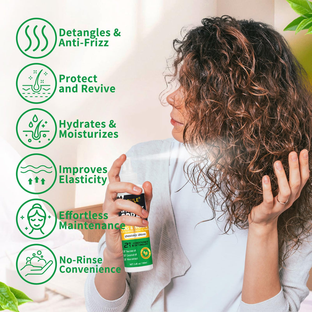 Goiple Leche para Pelucas Sintéticas, aceite de árbol de té para acondicionar fibras.