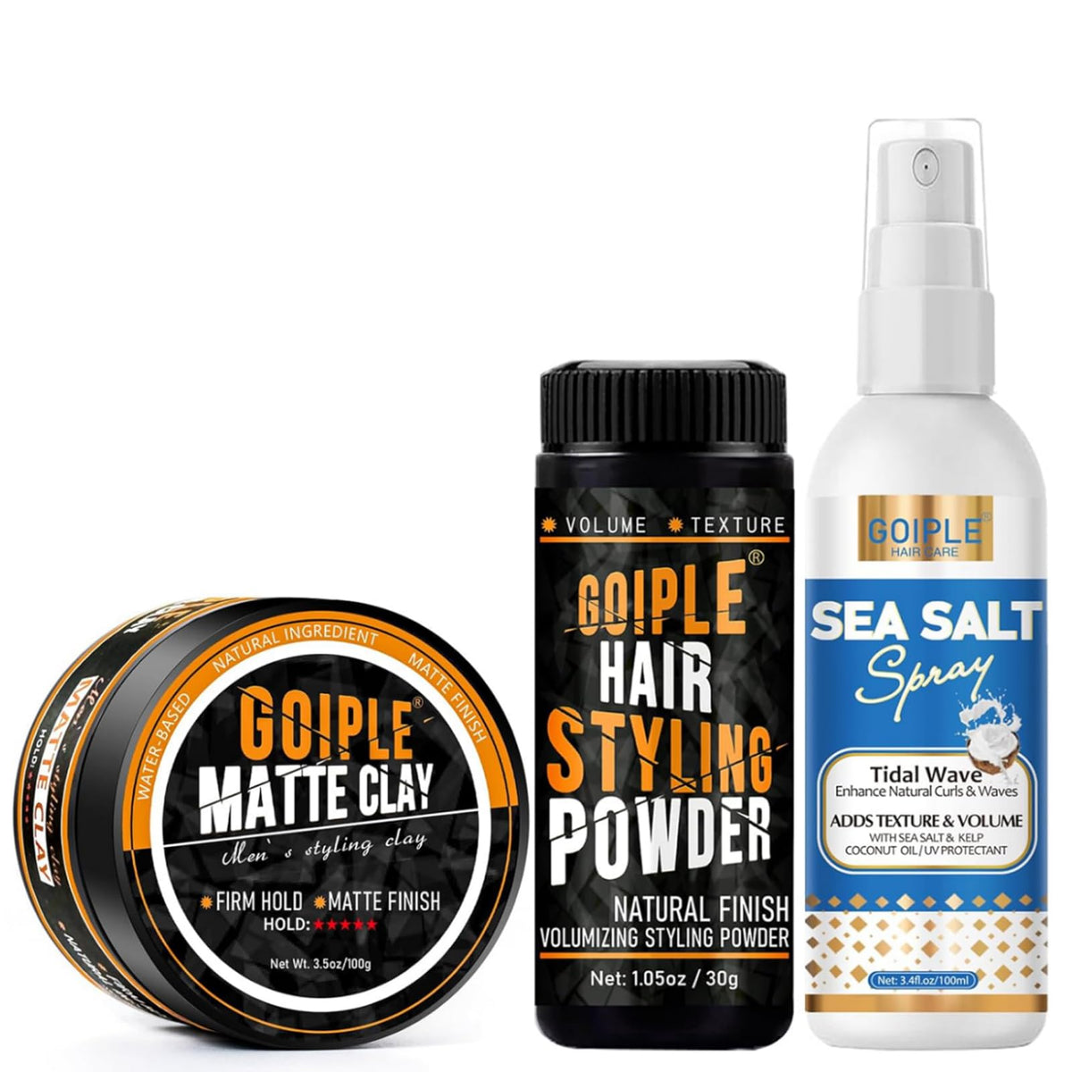 Goiple matte clay firm hold jar for textured, long-lasting style.