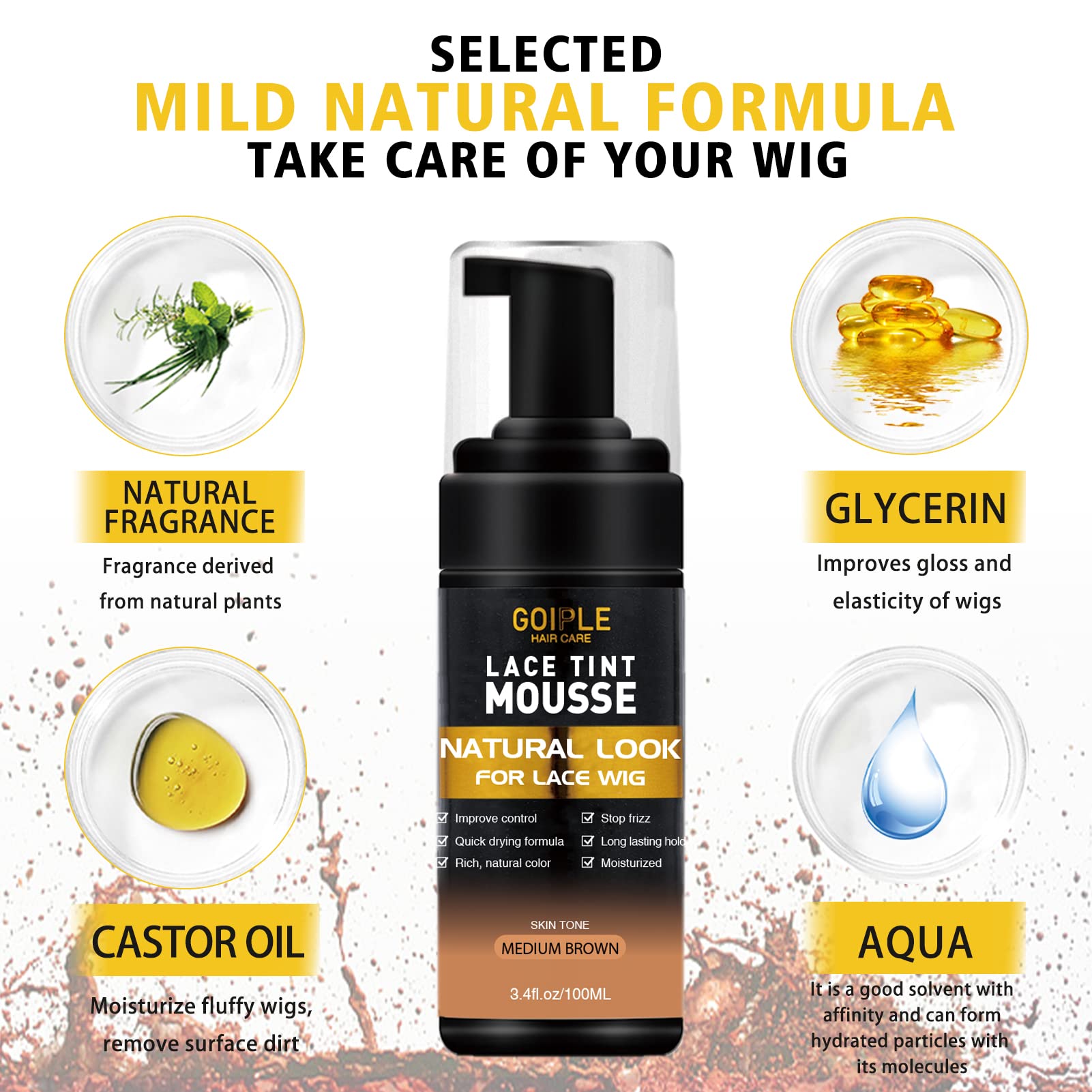Goiple melting lace mousse dense texture enables smooth, quick color application