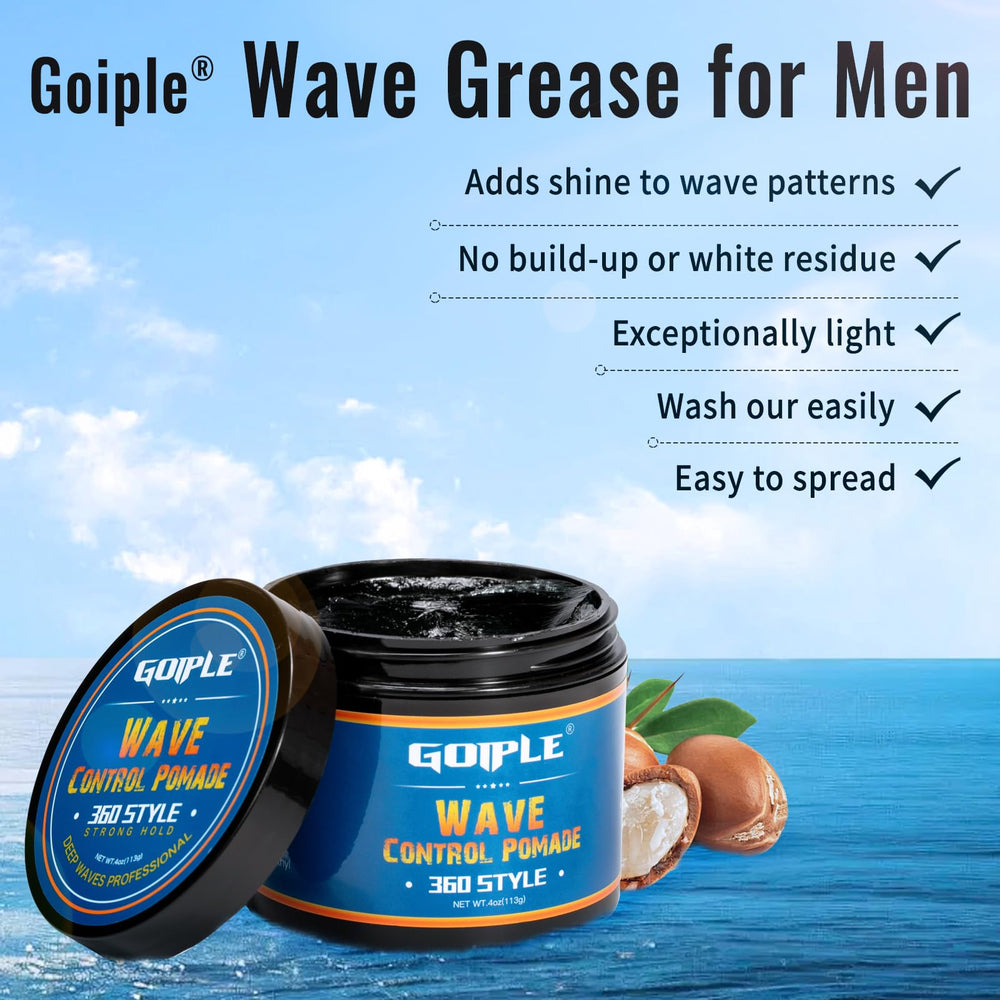 Goiple Morning routine setup with pomade and shampoo for daily wave upkeep