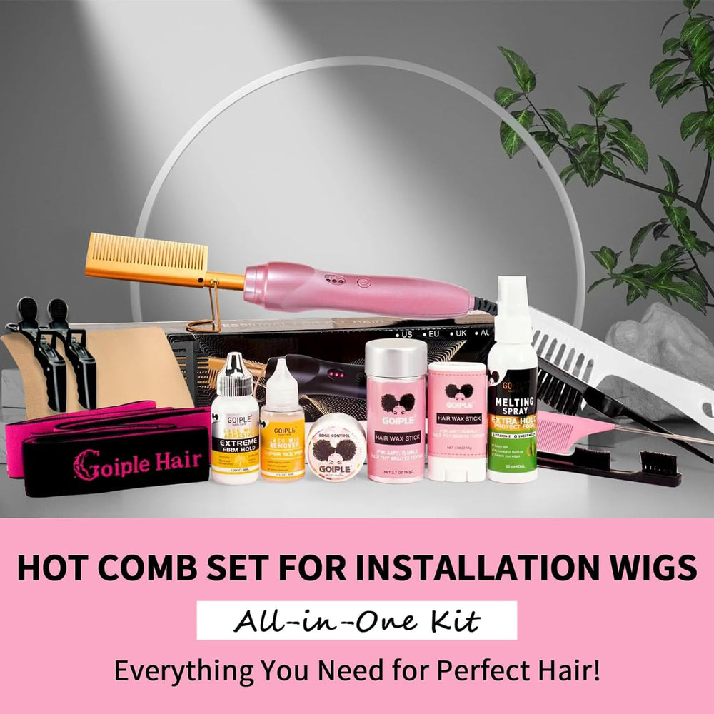 Goiple natural hair styling with hot comb yields smooth results.