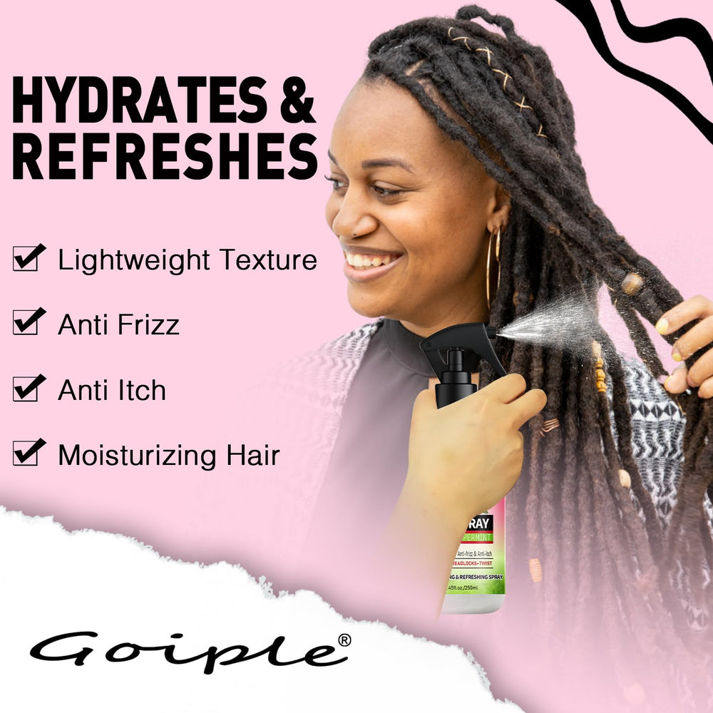 Goiple peppermint scent on scalp during spray session