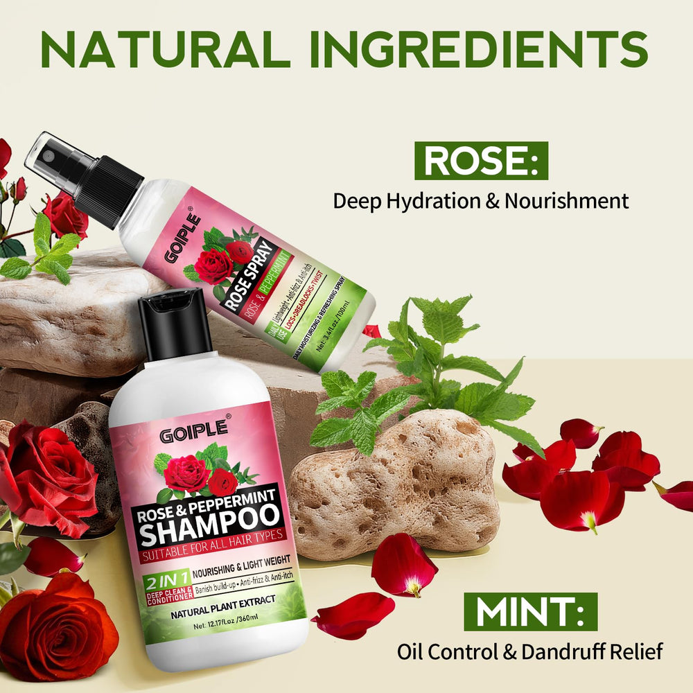 Goiple rose water braid spray application showing leave-in conditioning for scalp.