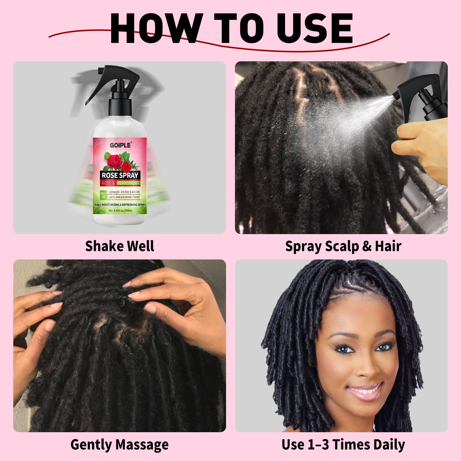 Goiple Rose Water castor oil formulation closeup of natural ingredients