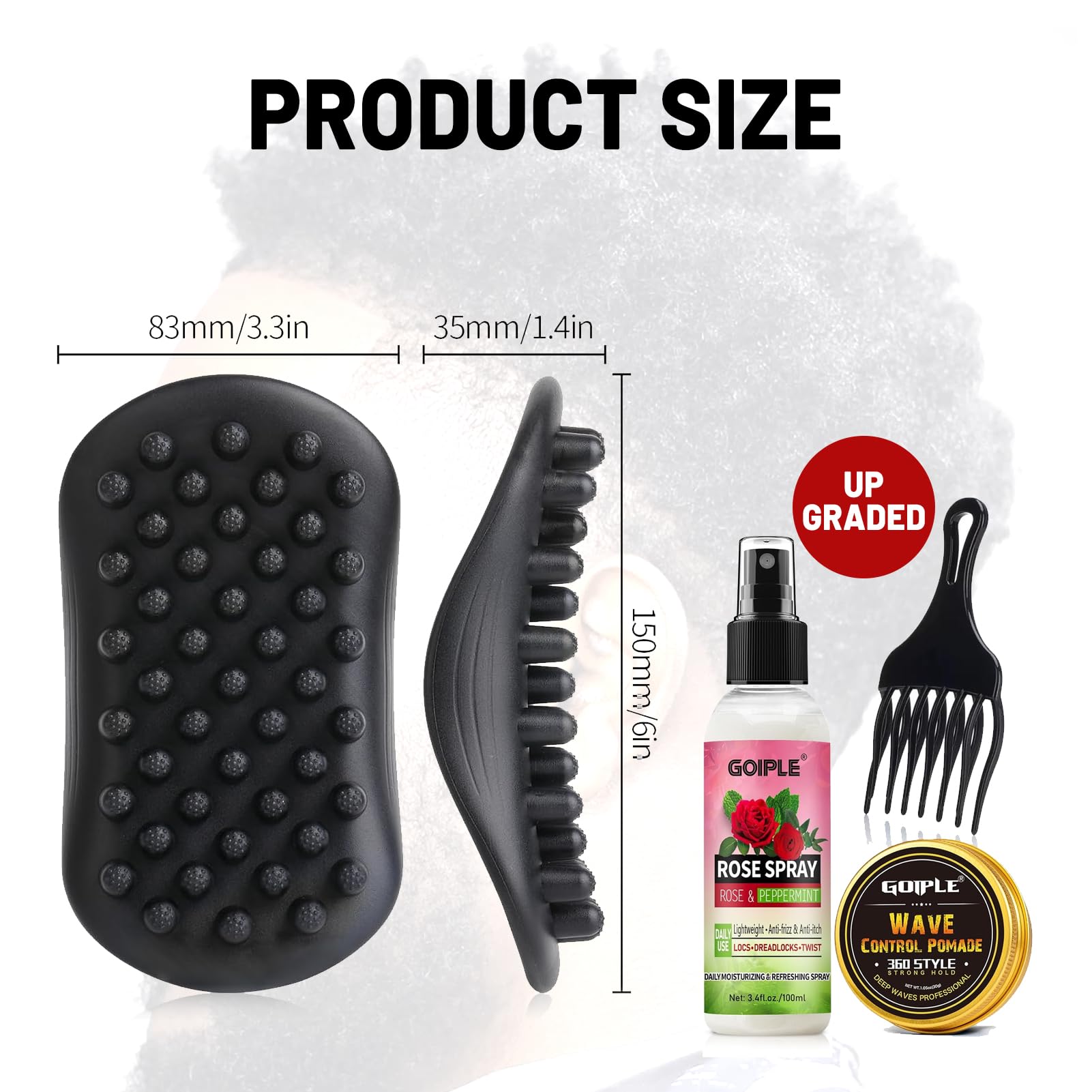 Goiple rose water spray bottle aids gentle hydration during styling sessions.