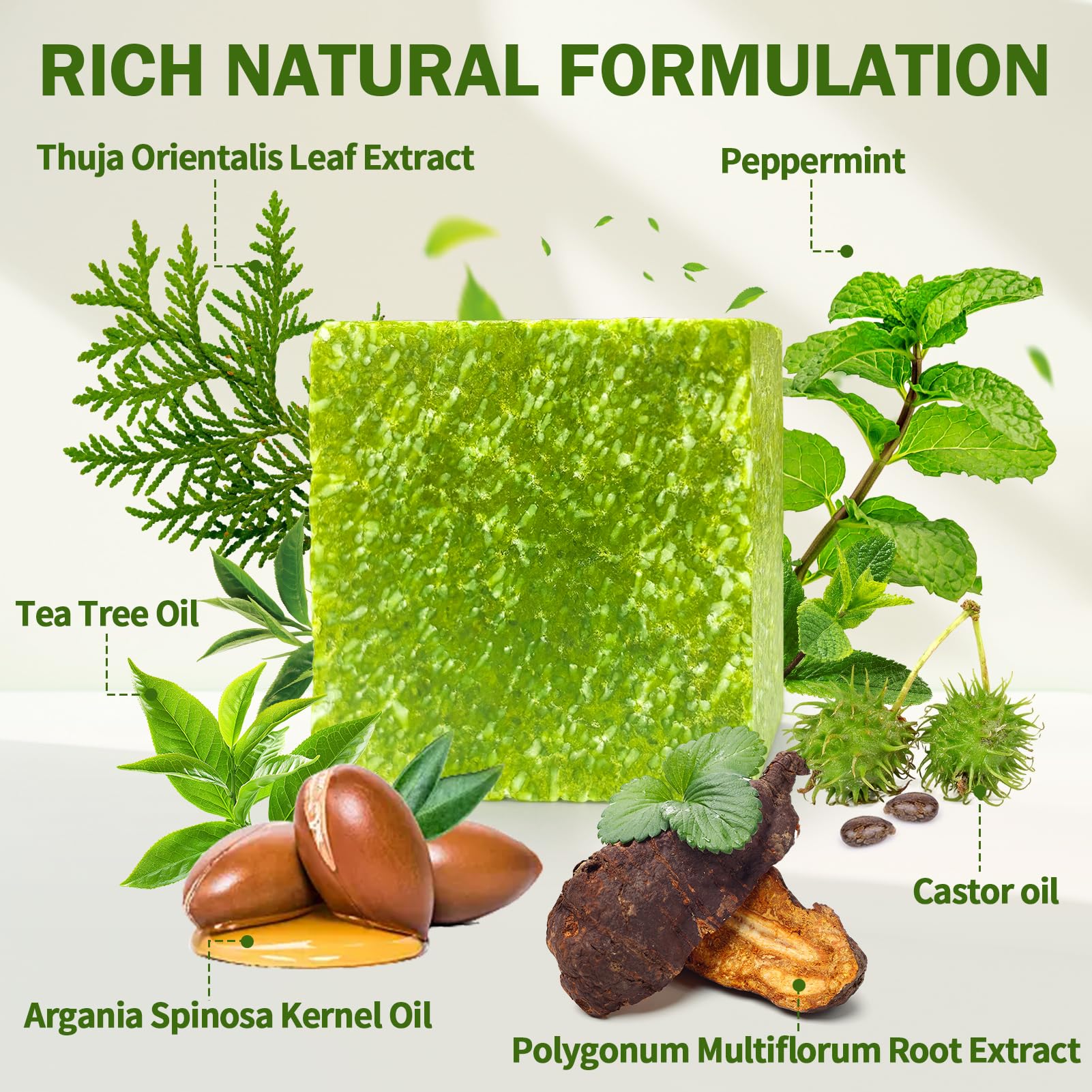 Goiple shampoo bar close-up with shea butter for conditioning and scalp refresh.