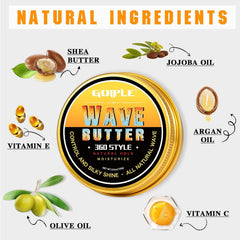 Goiple Wave Butter Shea Beeswax ingredients emphasize natural nourishment for hair health.