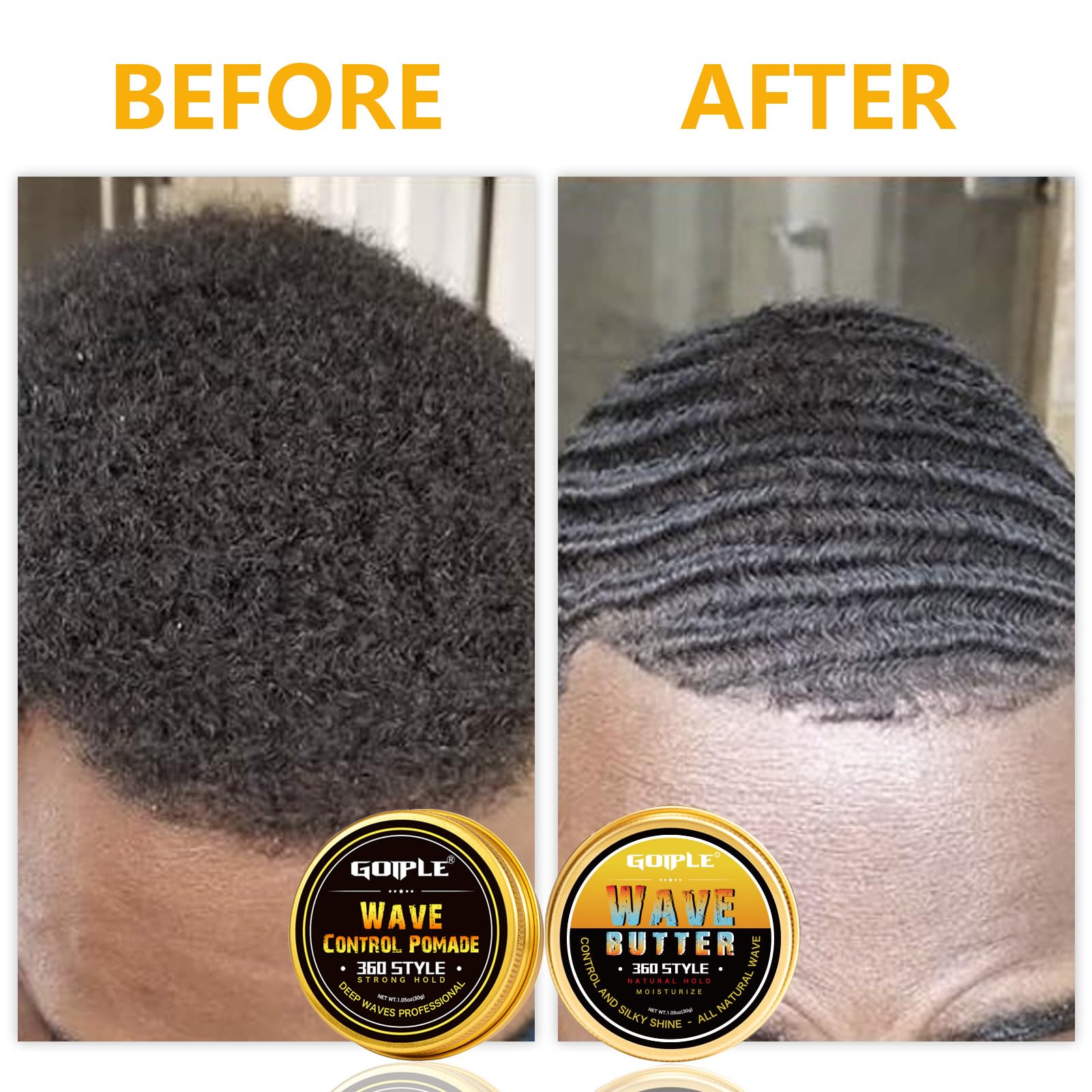 Goiple Wave Control Pomade with water-based formula for non-greasy shine.