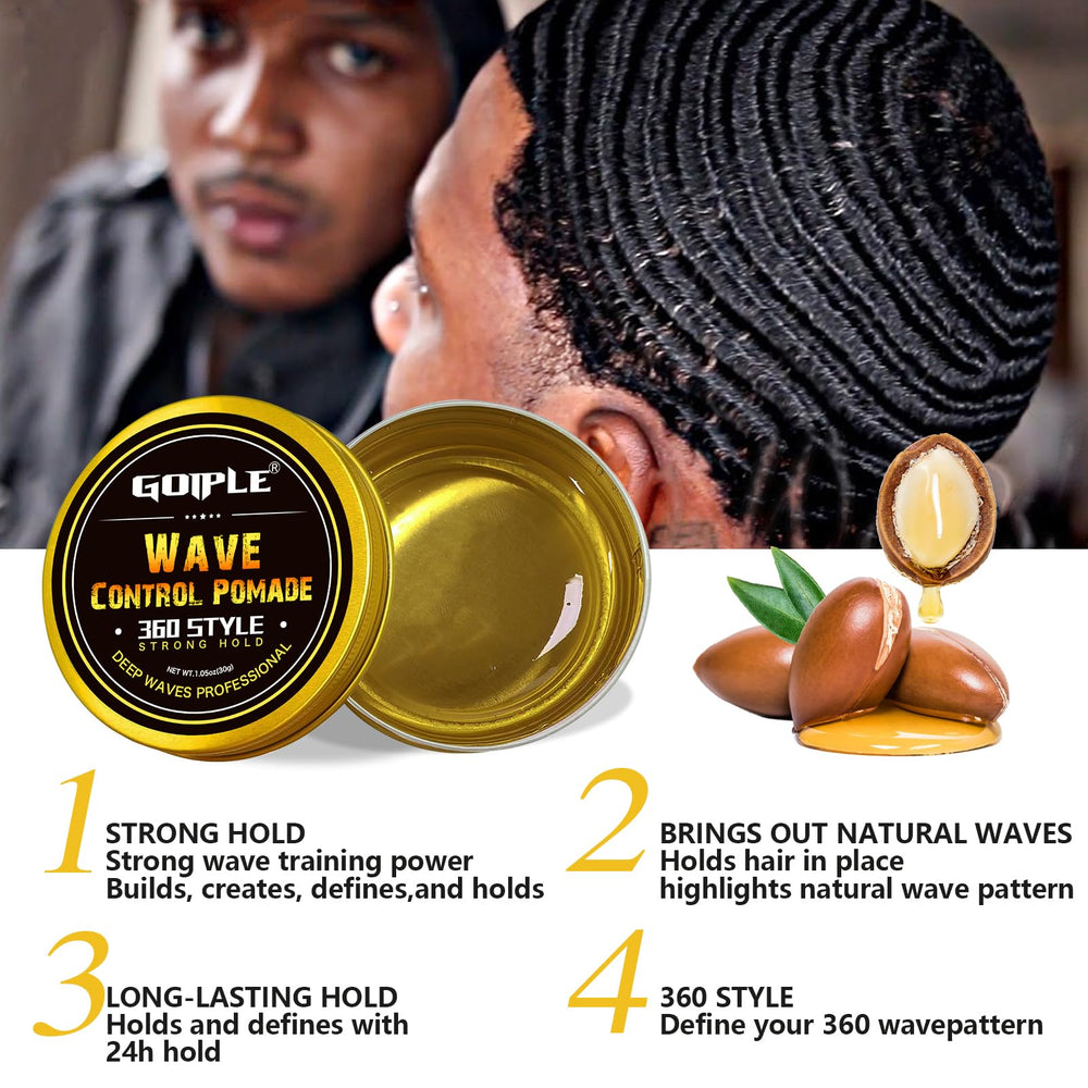 Goiple Wave Pomade jar for defining waves with light hold.