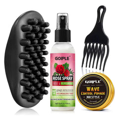 Goiple Wave Pomade Twist Sponge Brush defining coils on 4C hair with ergonomic grip.