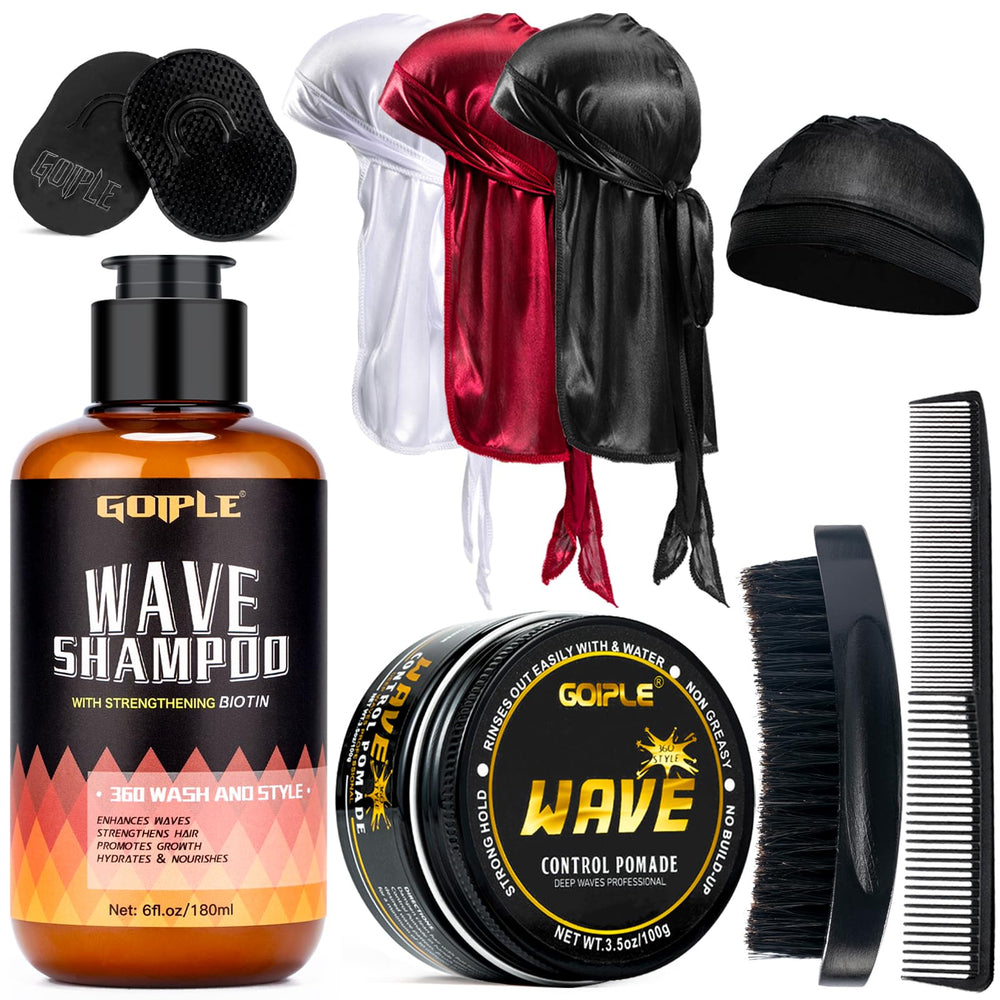 Goiple waves pomade tube shown for easy styling and stronger wave formation.