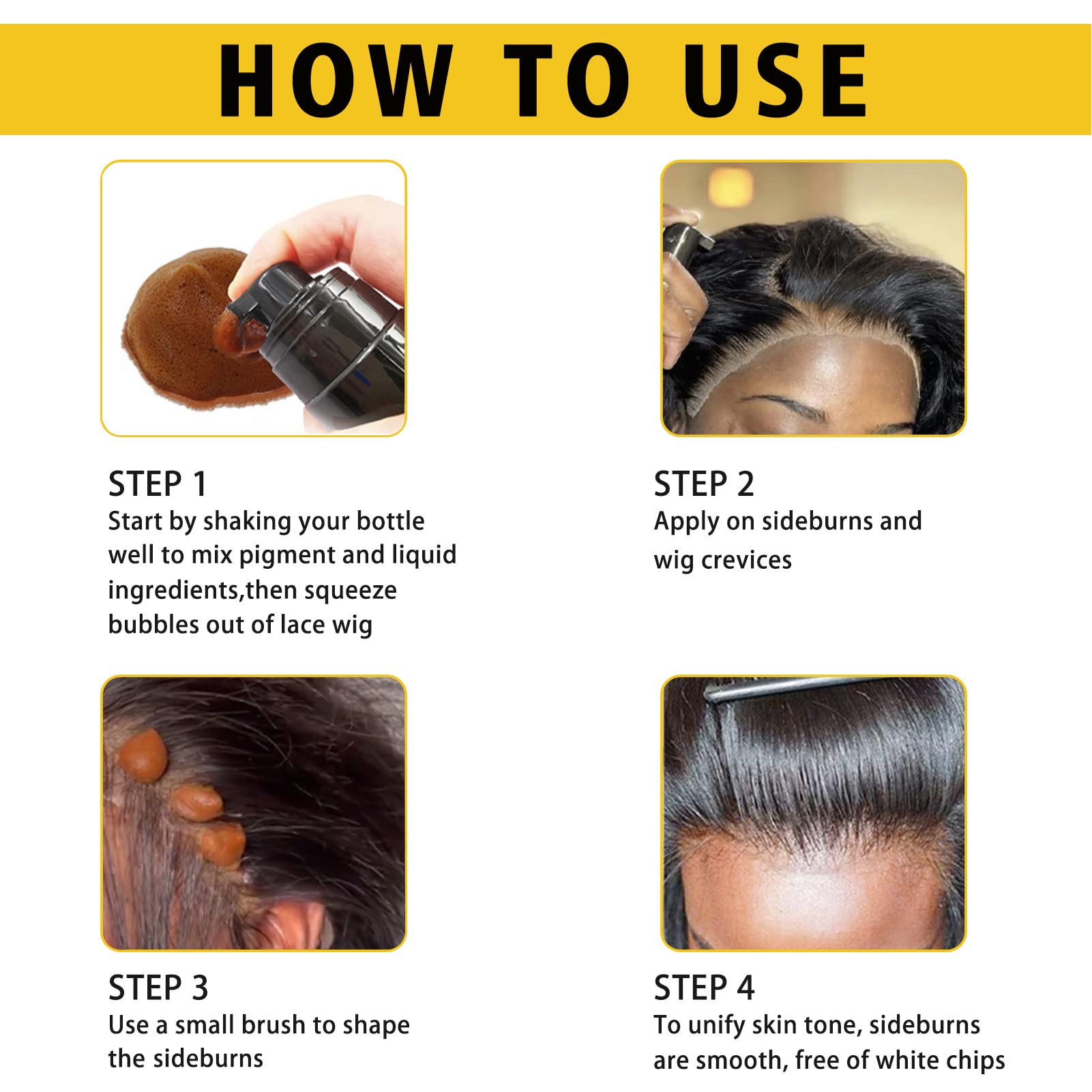 Goiple wig glue tool set photo shows all included tools in the kit