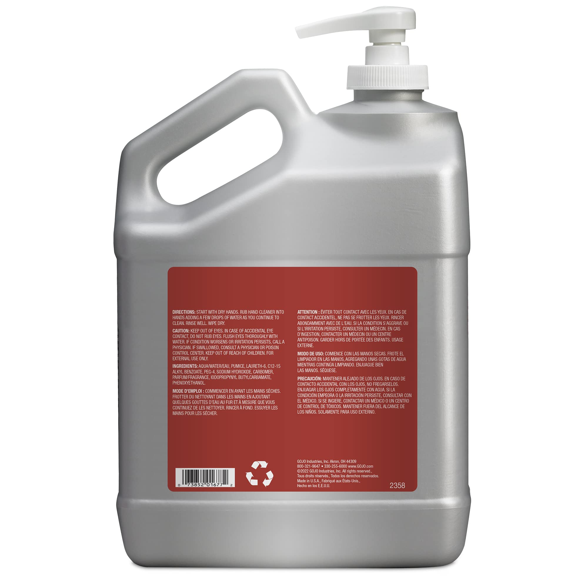 GOJO Cherry Gel Pumice Hand Cleaner on hands after use leaves refreshed skin.