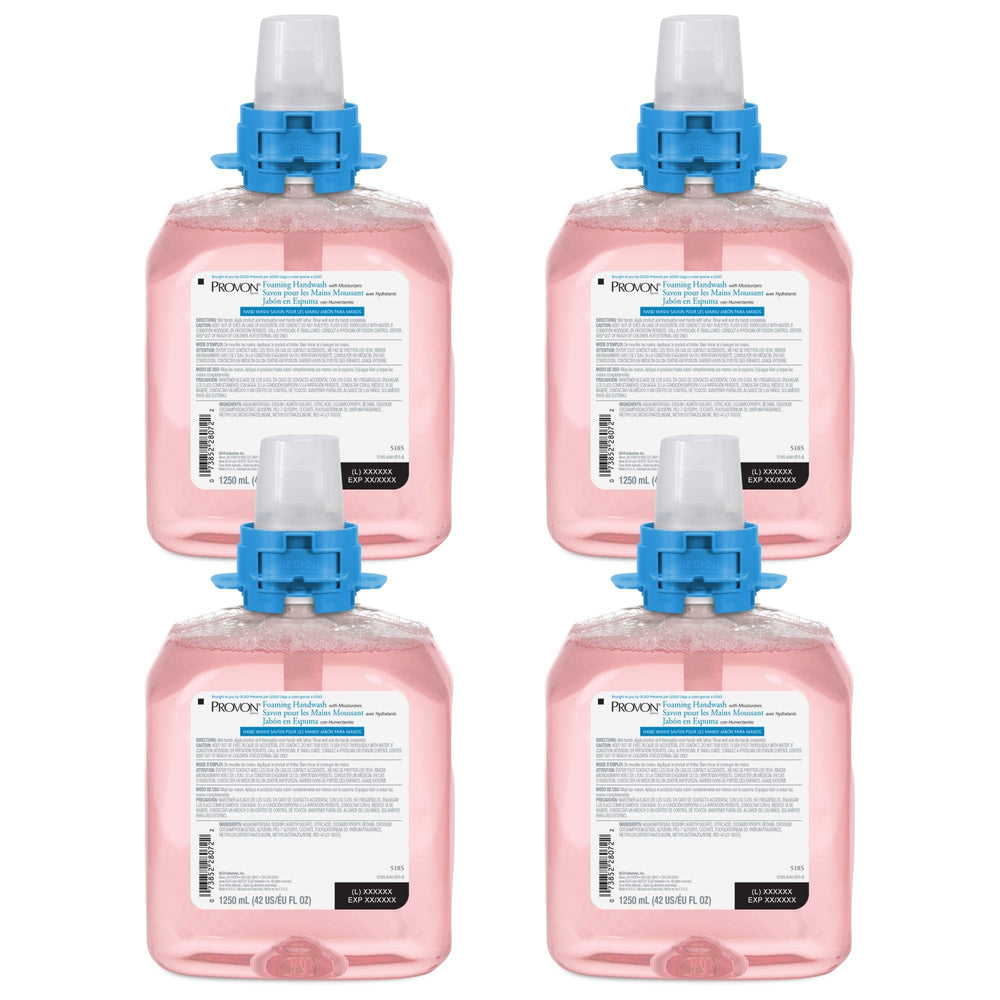 GOJO ProVON cranberry foam lather showcases creamy texture for thorough cleansing.