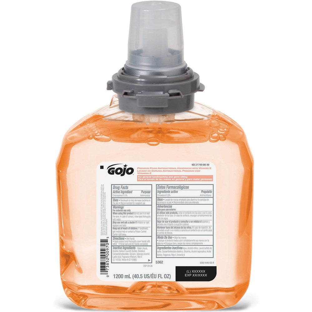 GOJO TFX pack two 1200 mL refills ready for fast restocking.