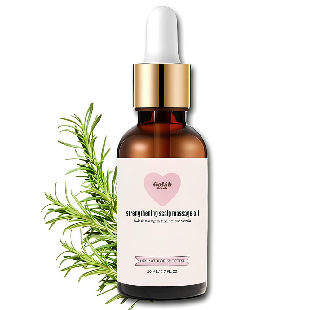 Golab Beauty finished hair shows healthier shine after rosemary treatment.