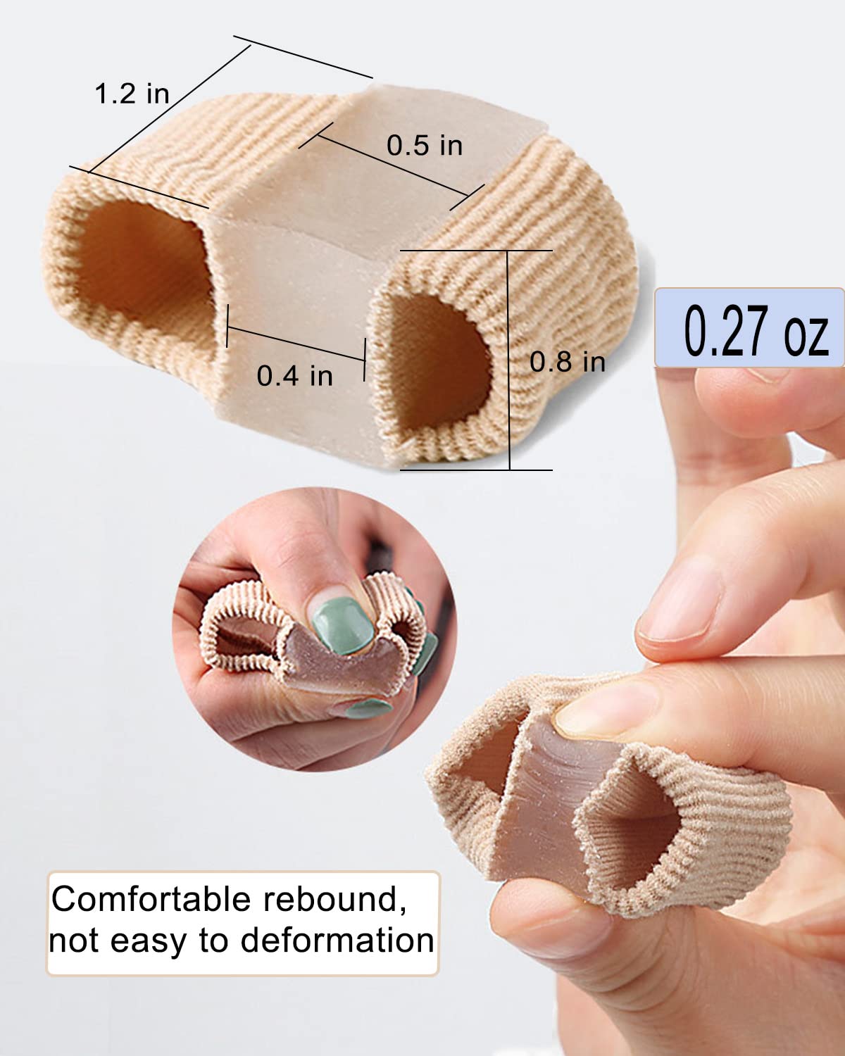 Golbylicc 2-loops toe spacers worn inside a shoe for separation