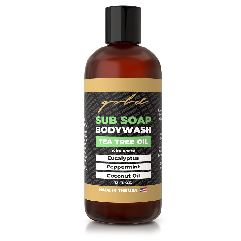 Gold BJJ Submission Soap bottle being poured for a refreshing post-training cleanse