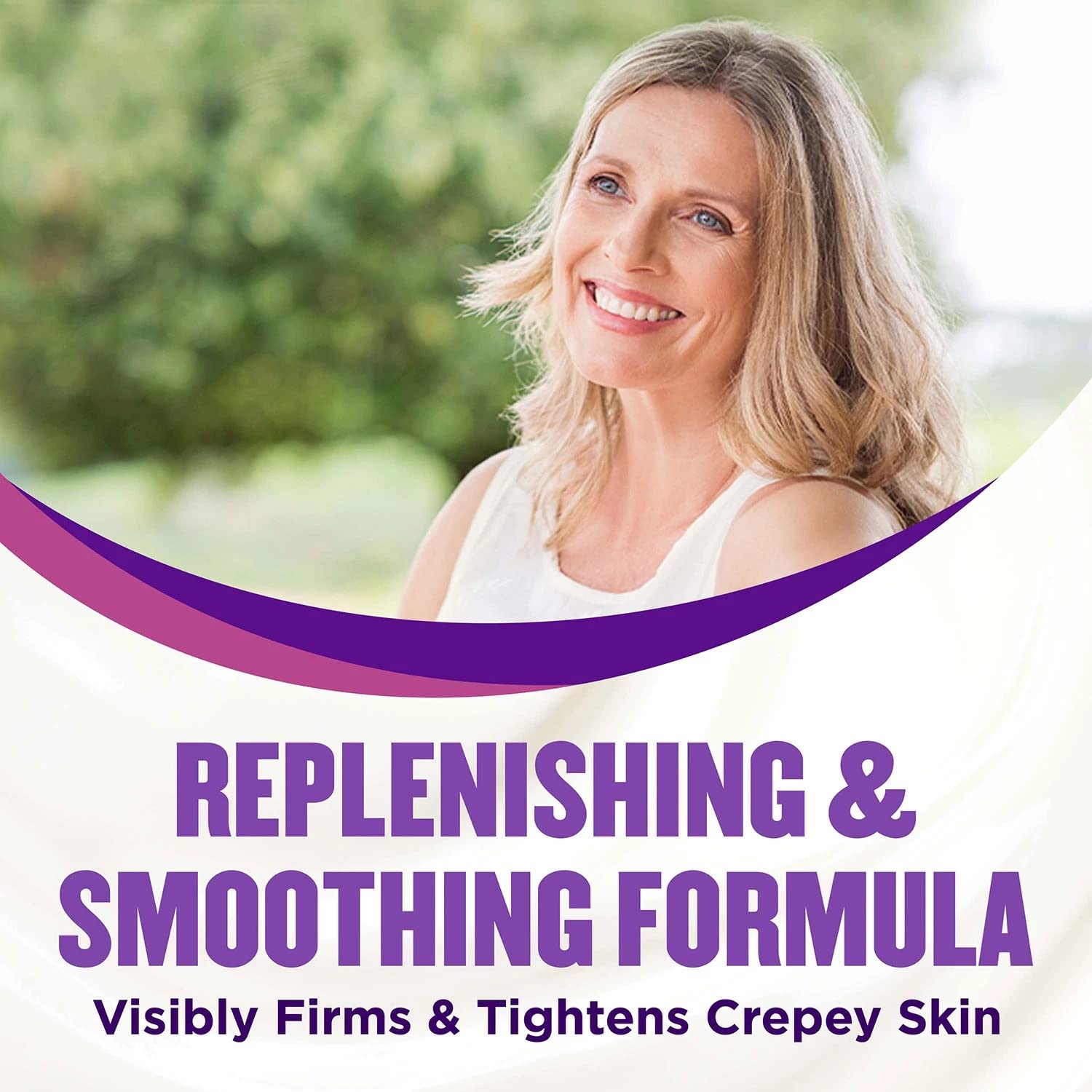 Gold Bond Age Renew Crepe Corrector bottle spread shows how a small amount glides.