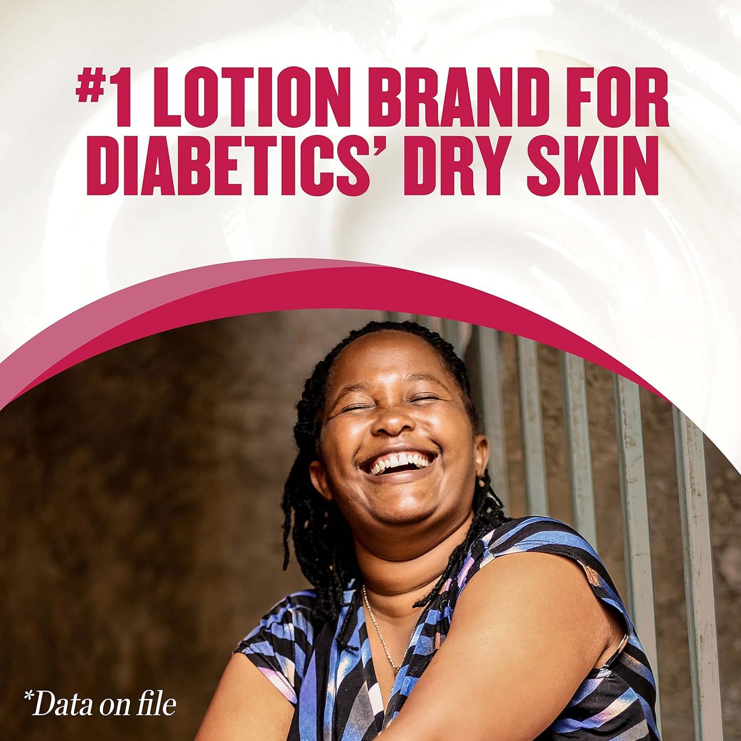 Close-up of Gold Bond Diabetics Foot Cream texture suggesting long-lasting hydration.