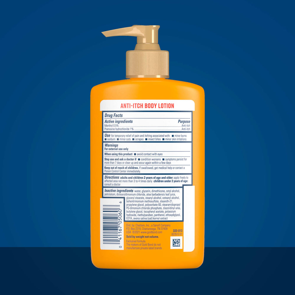 Gold Bond Medicated Anti-Itch Lotion hand-application delivering moisturized, itch-relief-ready skin