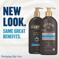 Gold Bond Men's Essentials Intensive Therapy Lotion pump closeup highlighting easy application