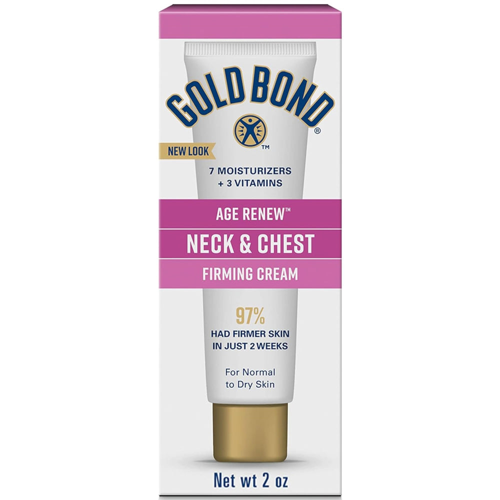 Gold Bond Neck & Chest Firming Cream pack of 2 2oz tubes for convenient hydration.