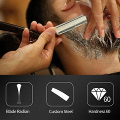 Gold Dollar straight razor wooden handle gift box showcases premium packaging for gifting.