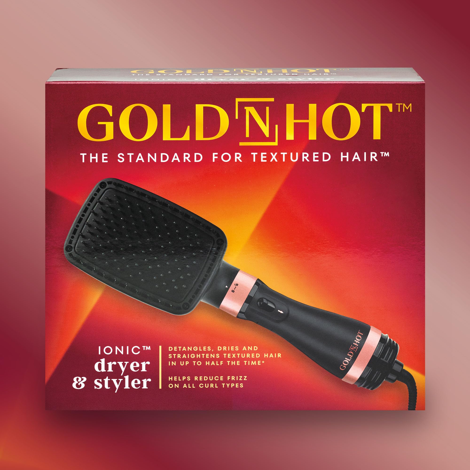 Five-year warranty on Gold N Hot Ionic Dryer and Styler supports dependable performance