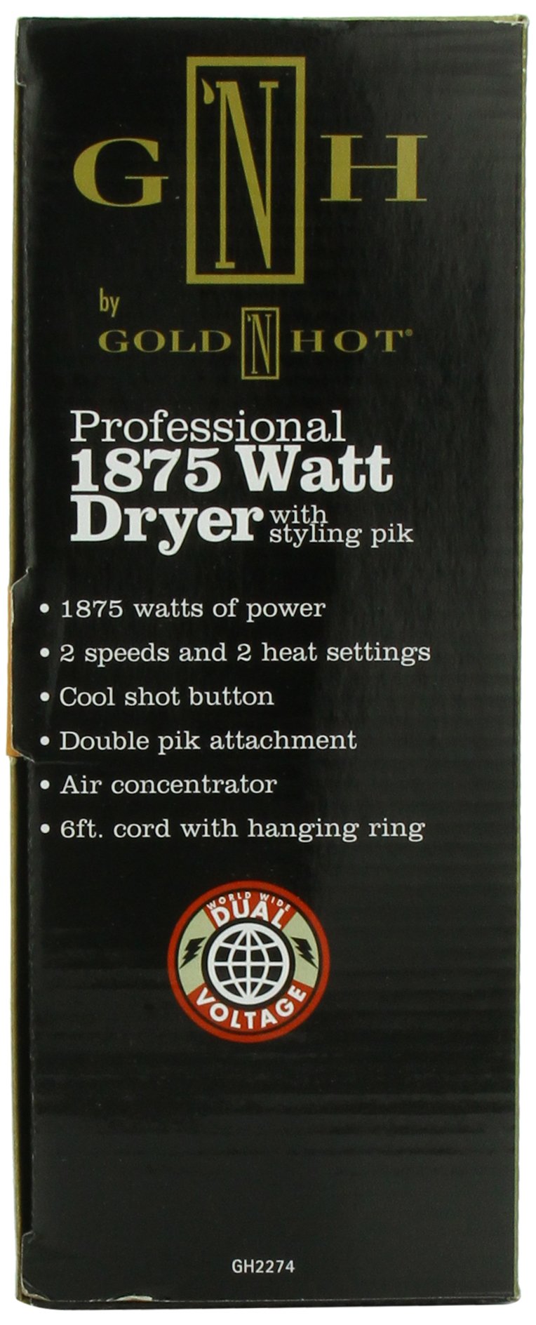 Gold N Hot dryer cool shot button helps set styles with lasting hold.