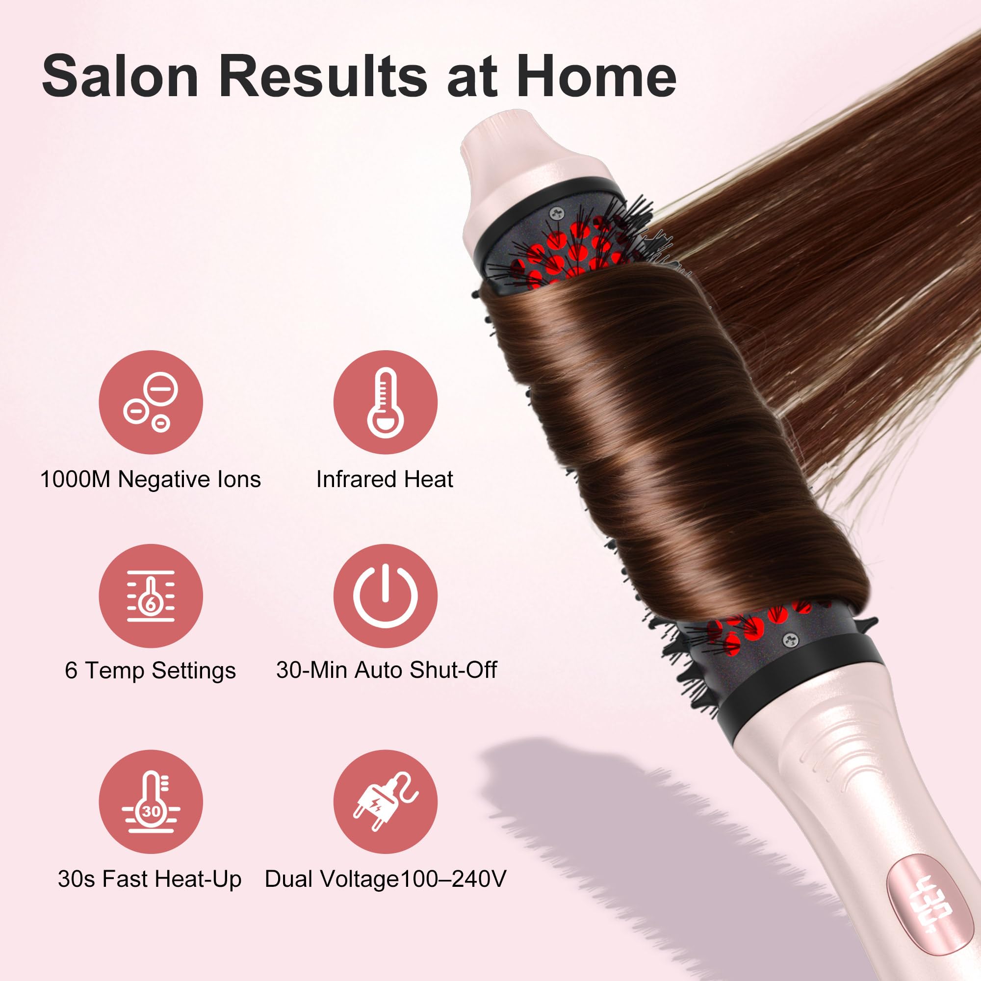 GOLD TIME infrared technology with quick heat-up for faster styling routines.