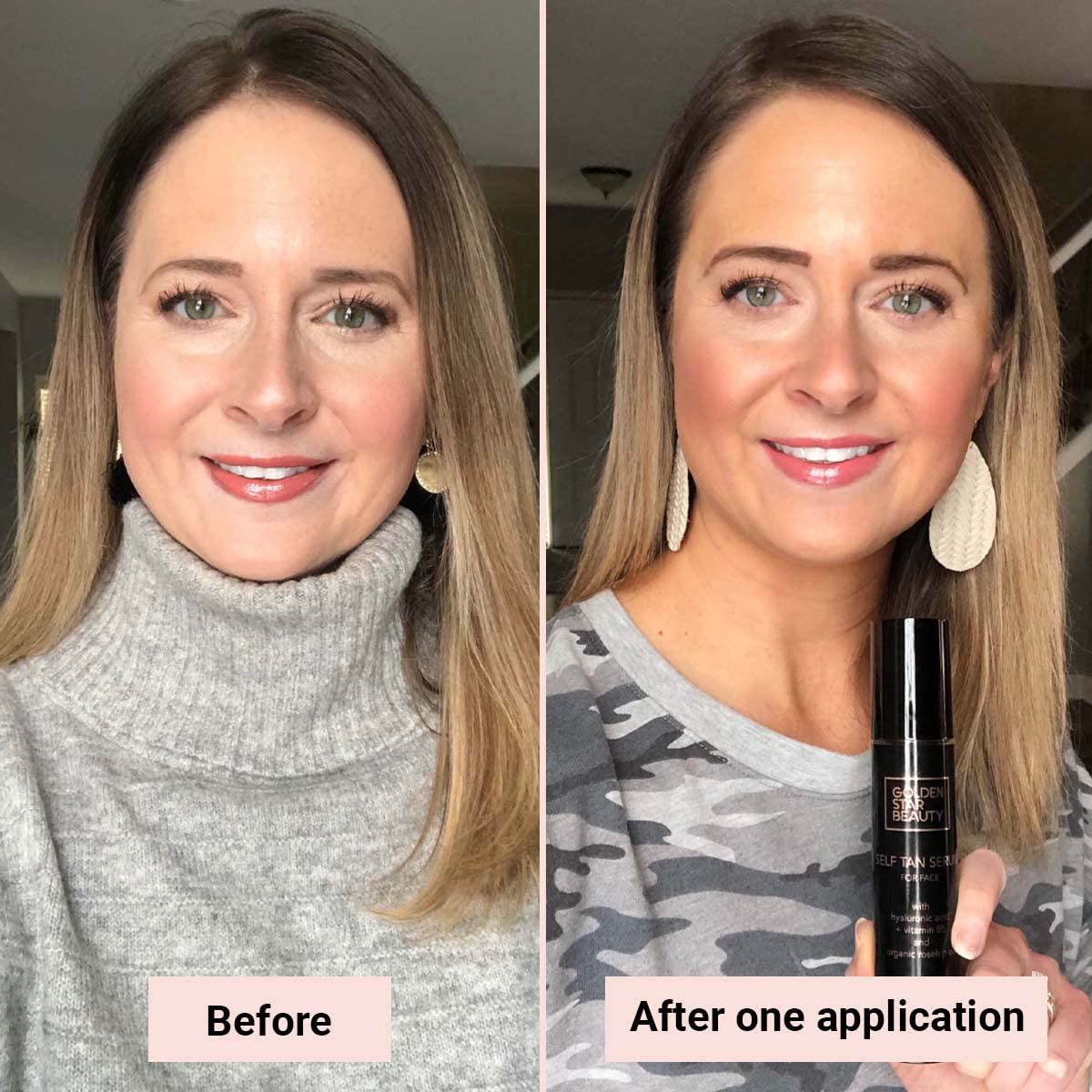 Golden Star Beauty face tanner cream close-up demonstrates non greasy finish