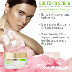 GOLDFADEN MD Doctor's Scrub being massaged on skin supports gentle exfoliation.