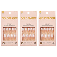 Goldfinger Gel Glam Design Nails packaging showcases a convenient at-home manicure kit.
