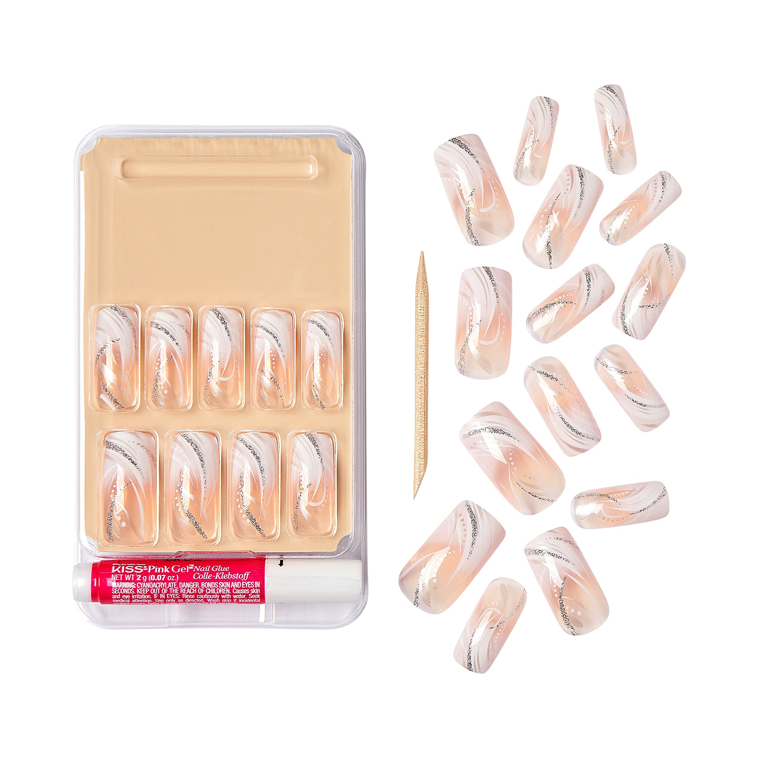 Goldfinger Gel Glam Design Nails available in various sizes for a perfect fit.