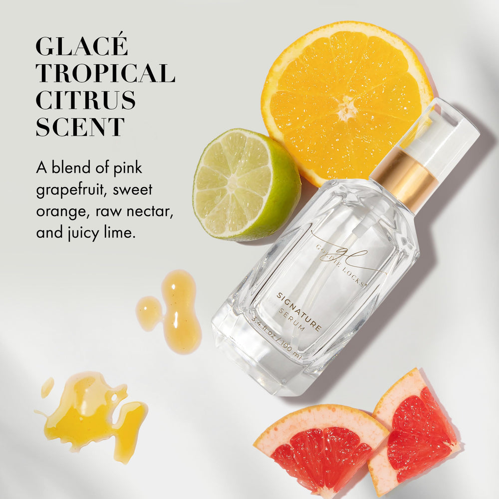 Goldie Locks Signature Serum safe-use on extensions for soft results.