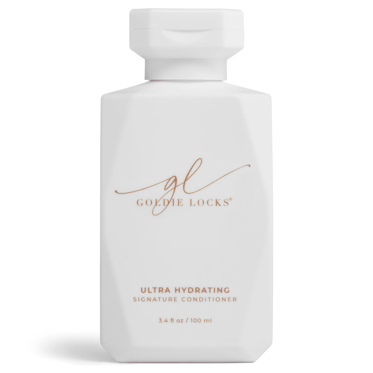 Goldie Locks travel-size bottle image promotes on-the-go frizz control.