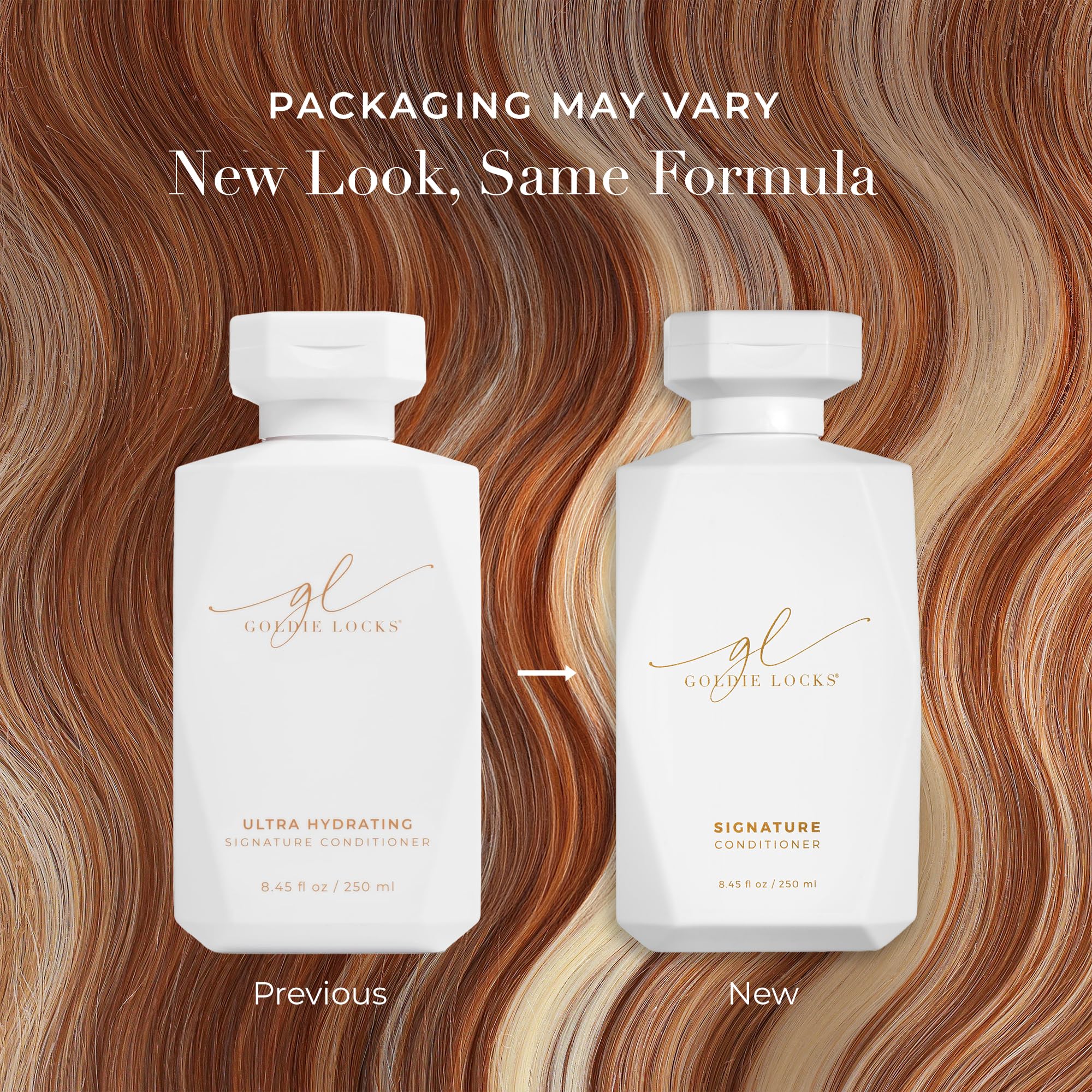 Goldie Locks Ultra Hydrating Conditioner pump shows lightweight hydration without heaviness.