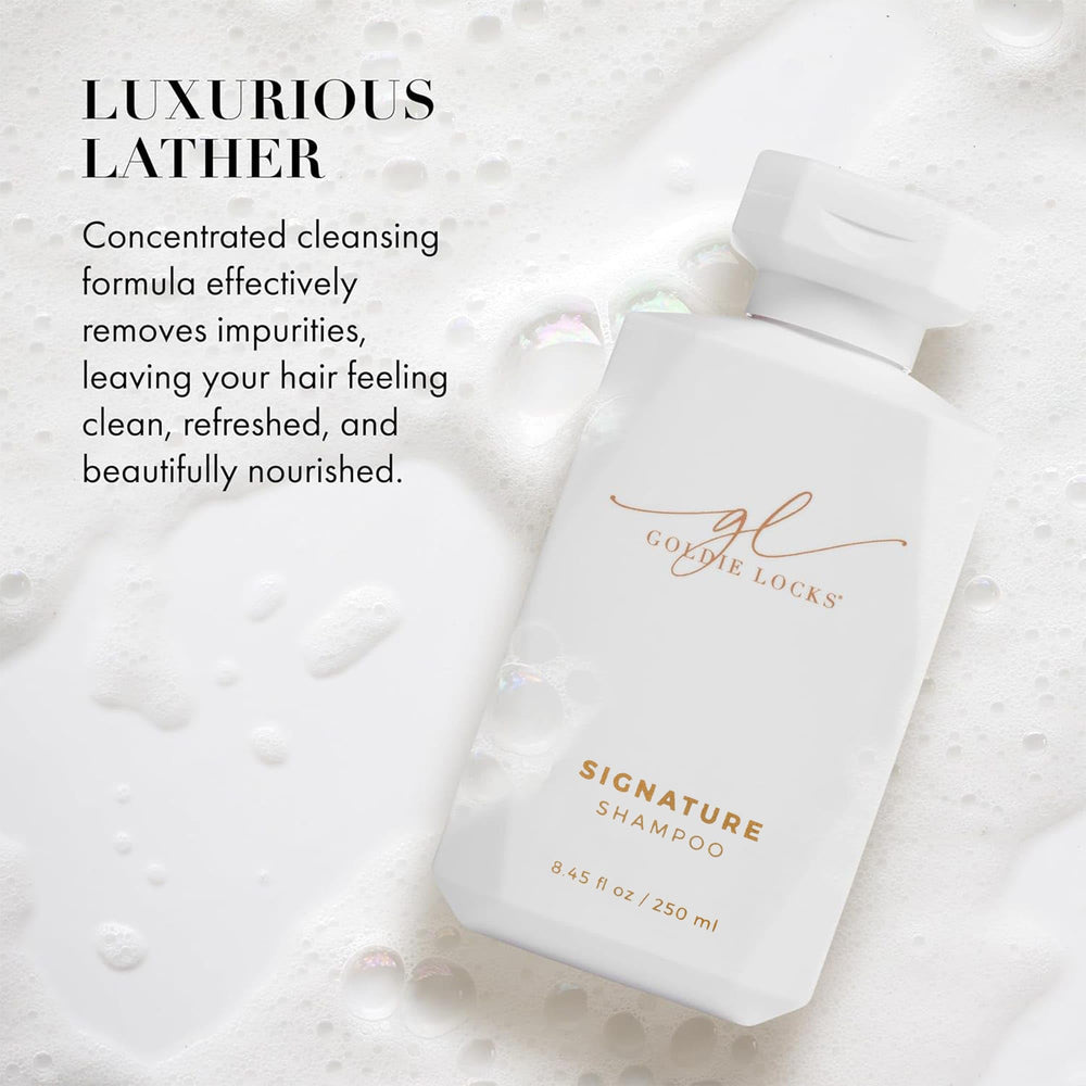 Goldie Locks Ultra Hydrating Shampoo biotin elasticity bottle — supports fuller-looking hair.
