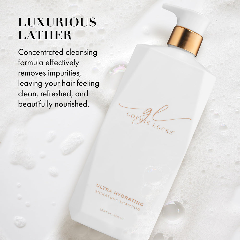 Goldie Locks Ultra Hydrating Shampoo marula-oil-ingredient highlights shine and soft hair feel