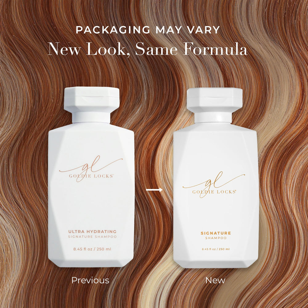 Goldie Locks Ultra Hydrating Shampoo sulfate-free lather bottle — gentle cleanse for color-treated hair.