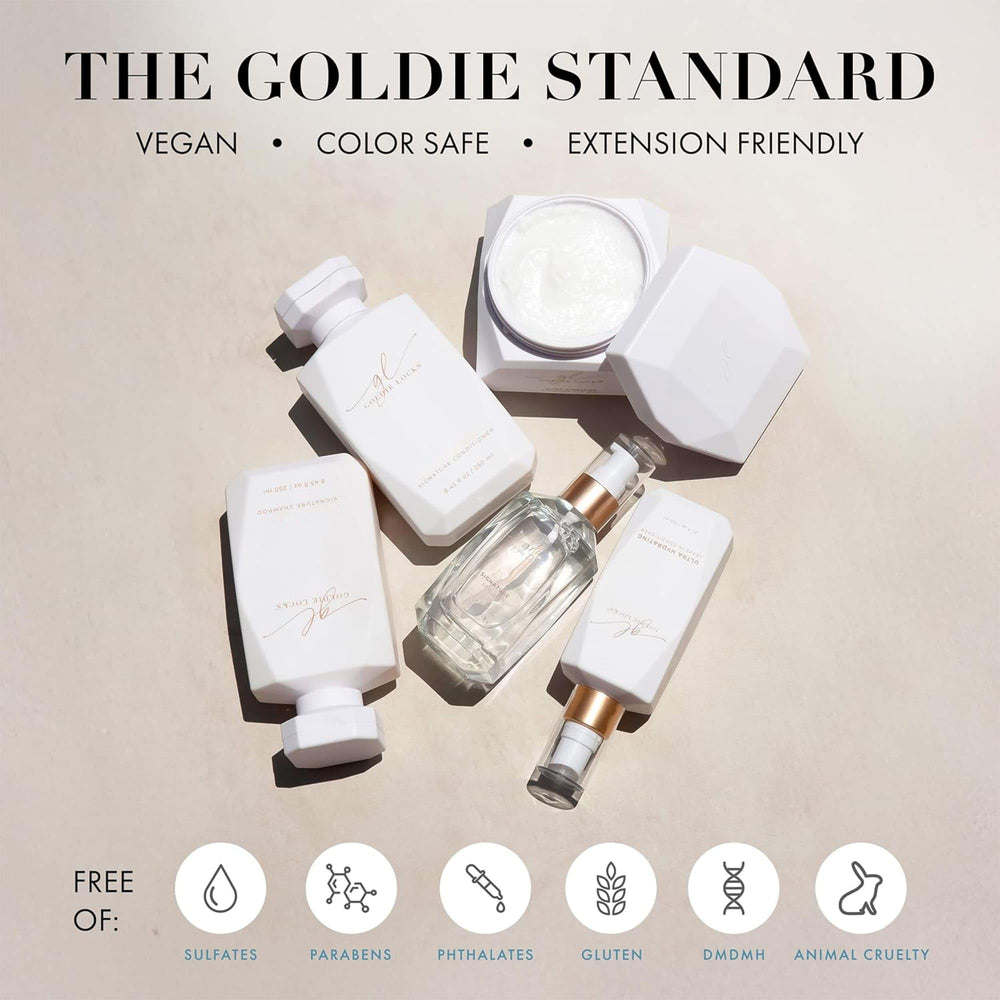 Goldie Locks Ultra Hydrating Shampoo tropical-citrus scent — refreshing fragrance during wash.