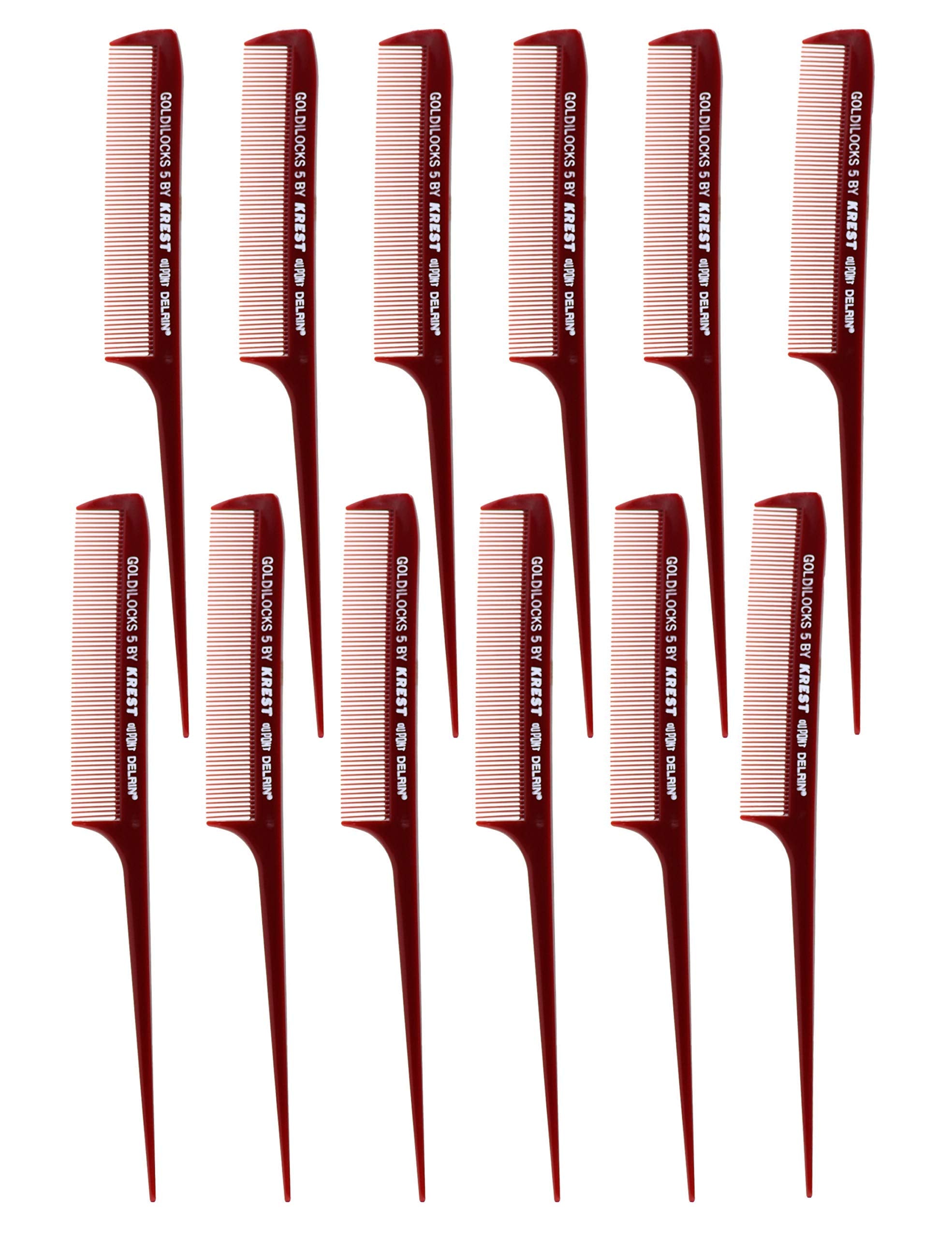 Goldilocks Krest G5 rattail comb with extra-fine teeth for precise parting and heat styling.