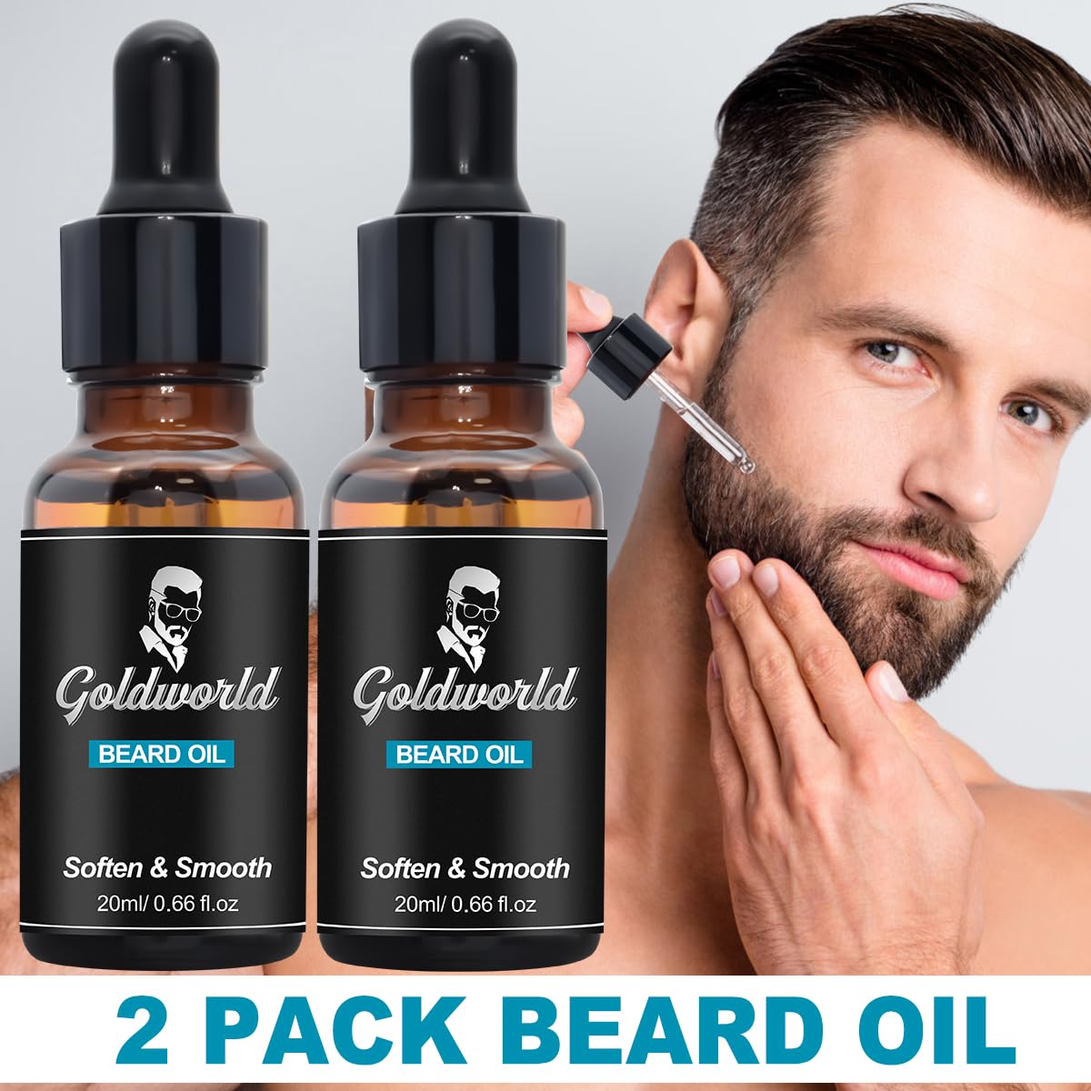 GoldWorld beard balm tube highlighting deep moisturization for beard and skin