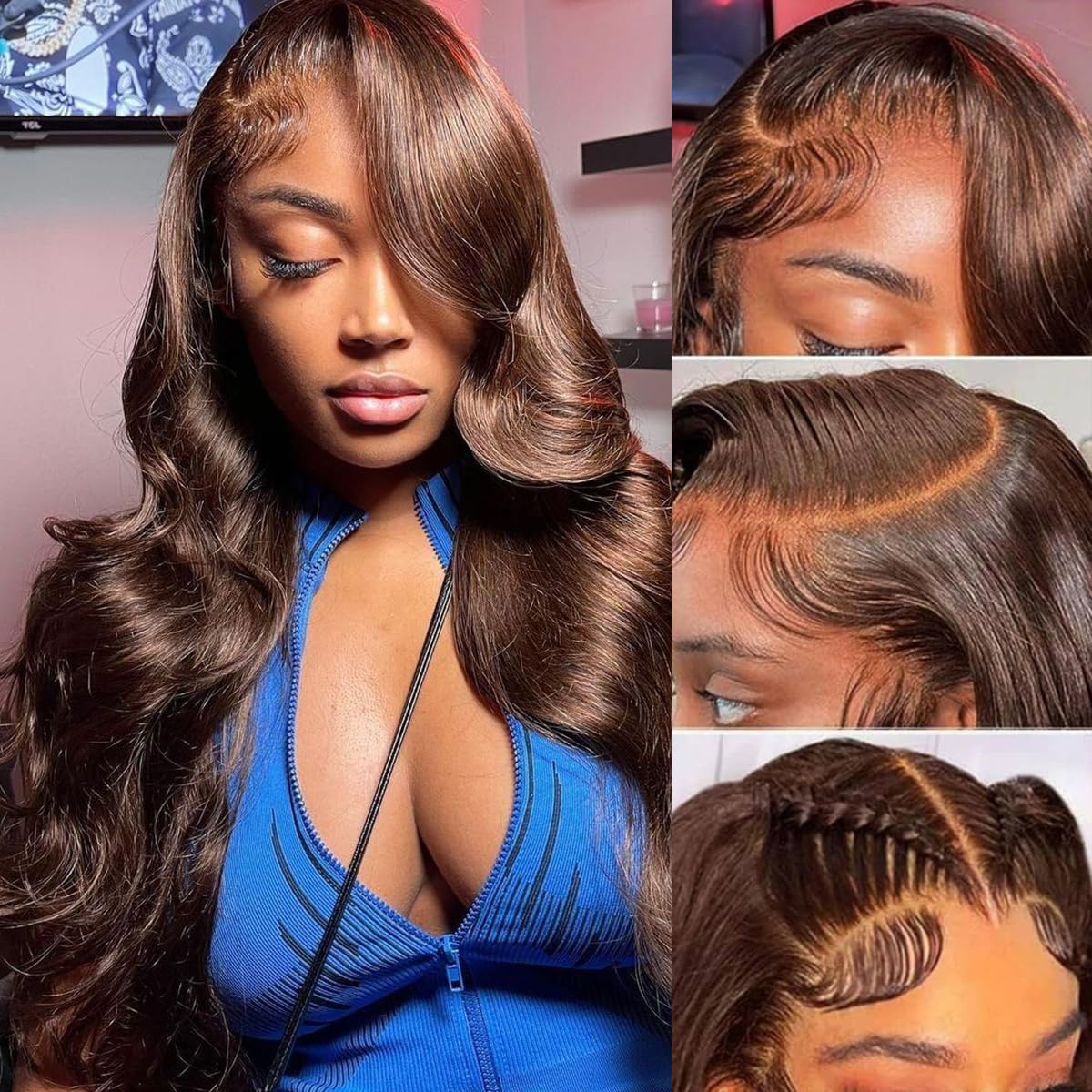 GOLFMAX chocolate brown wig heat-styling ready and dyeable
