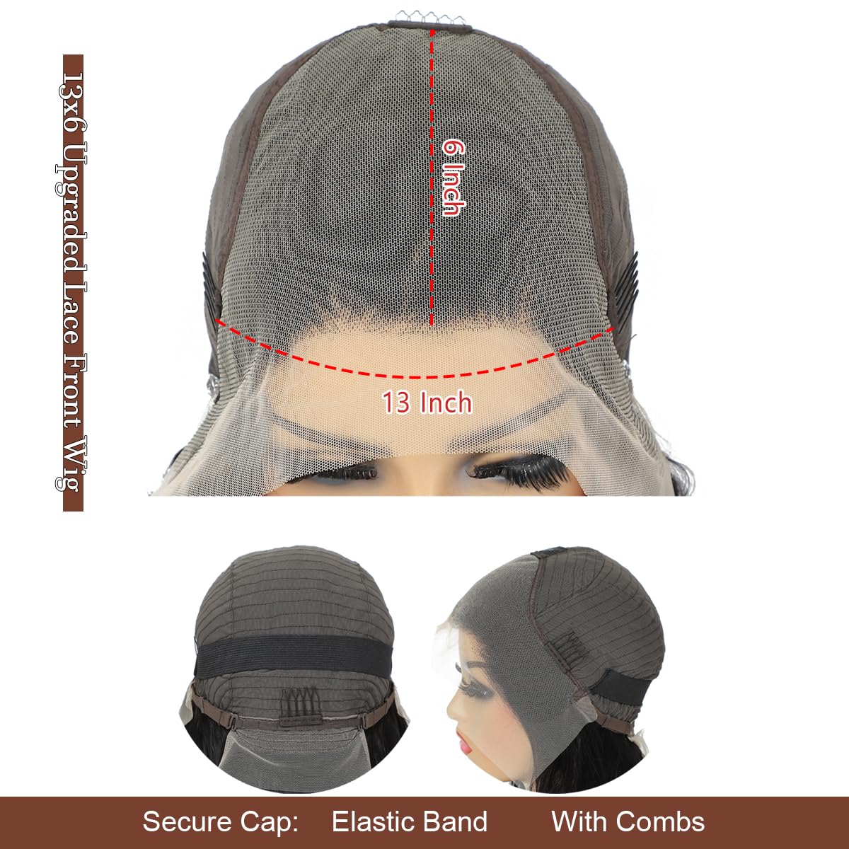 GOLFMAX lace-front cap close-up showing seamless front lace