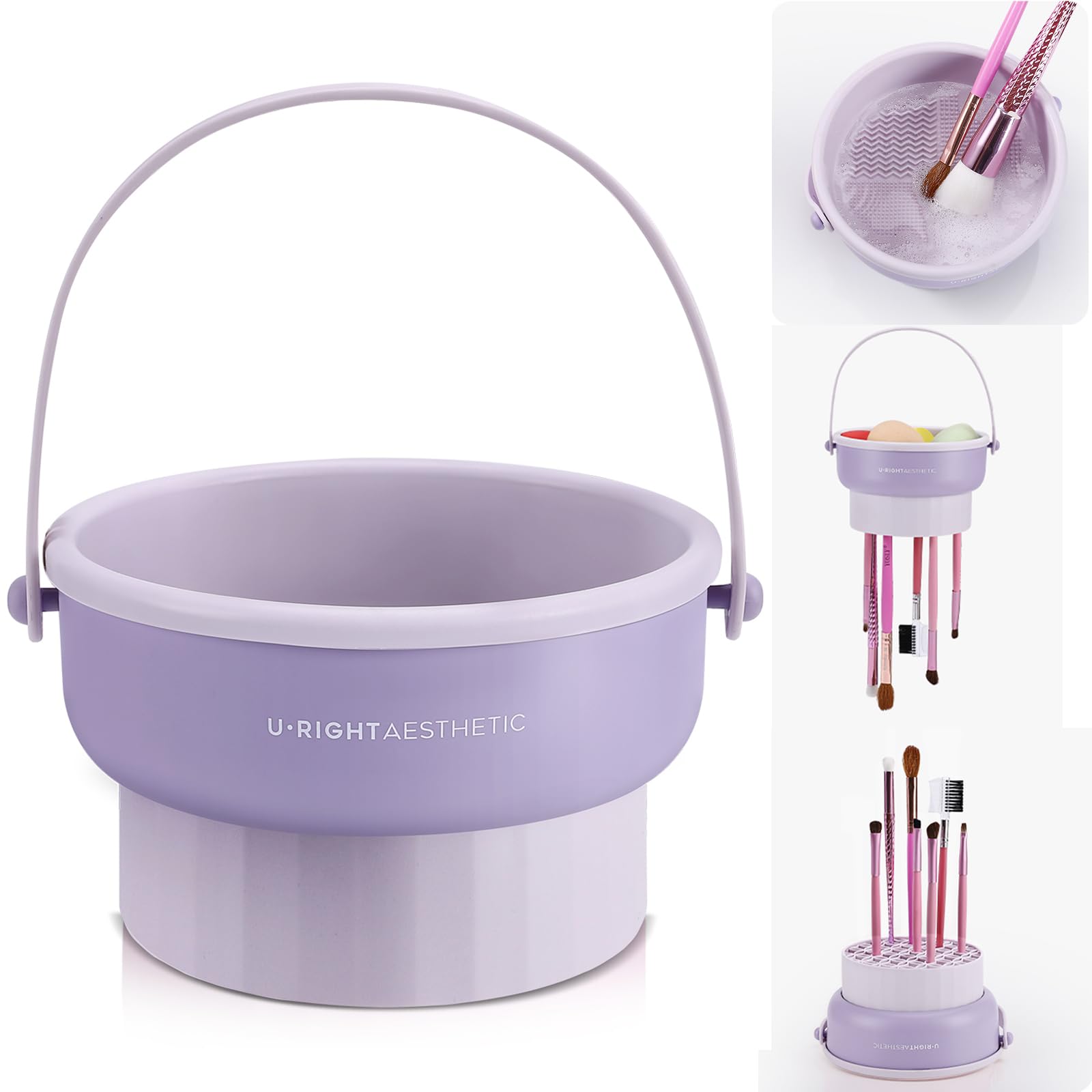 GOLIKEE Makeup Brush Cleaner Mat bowl wash area for deep cleaning brushes.