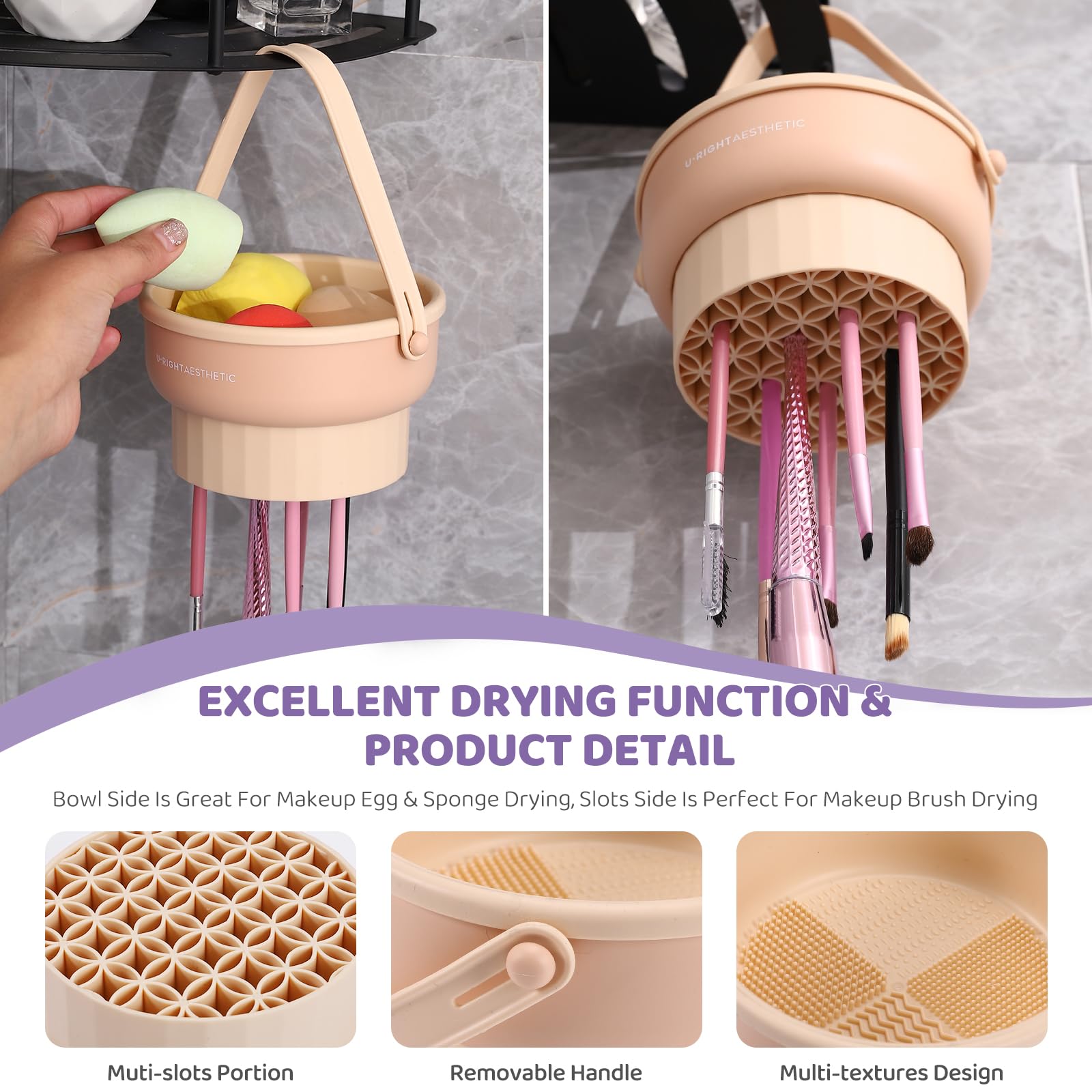 GOLIKEE brush cleaner mat bowl-wash bottom details for thorough cleaning