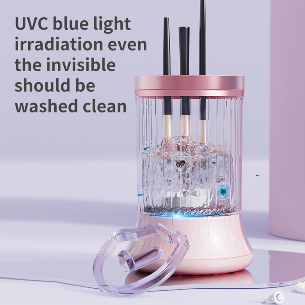 GOLIKEE pink brush cleaner with integrated storage holder.