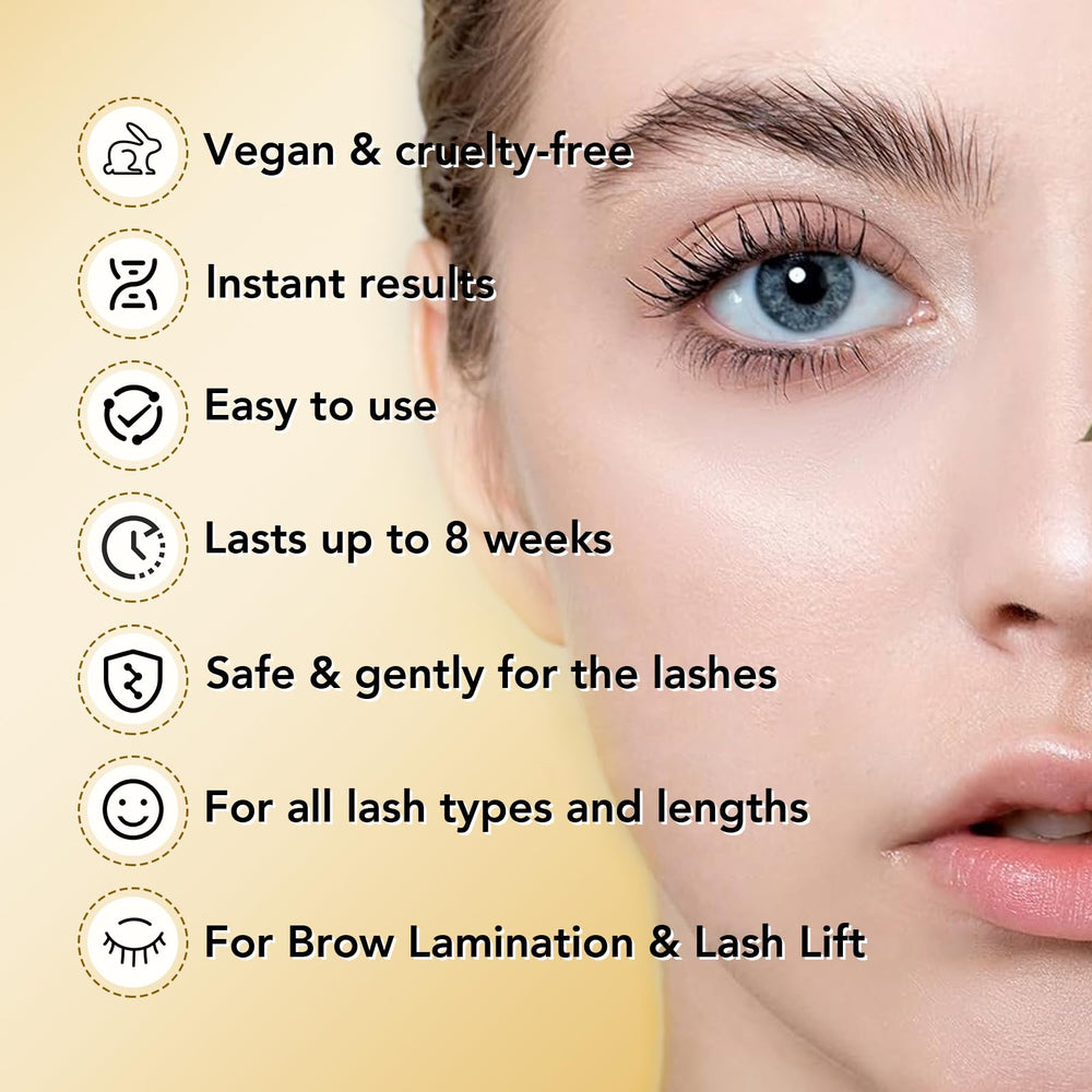 GOLLEE Lash Lift Before-After showcases dramatic eye-opening lift.